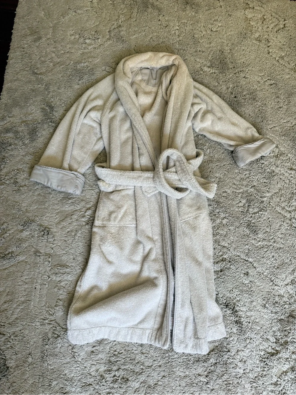 Frette gray heavy robe size XS 100% cotton